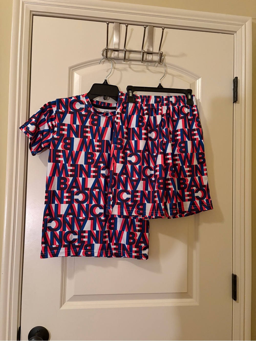 New Balance Orange, White & Blue Logo-Print Kids Set